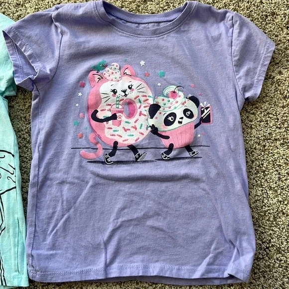 3 - Children’s Place girls size small (5/6) T-Shirts - soccer; flamingo, donut - Picture 4 of 7